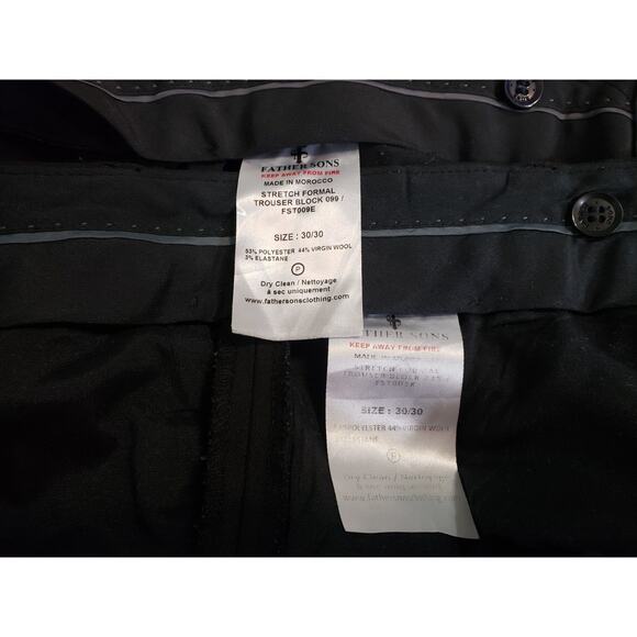 F5) Father Sons Slim Mens Pants Size 30 Stretch Slim Fit Trousers Block Lot of 2 - Picture 10 of 10